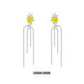 Daisy-shaped floral fringe earrings
