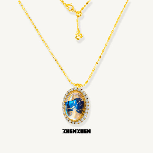 Butterfly Orchid Full-Diamond Necklace