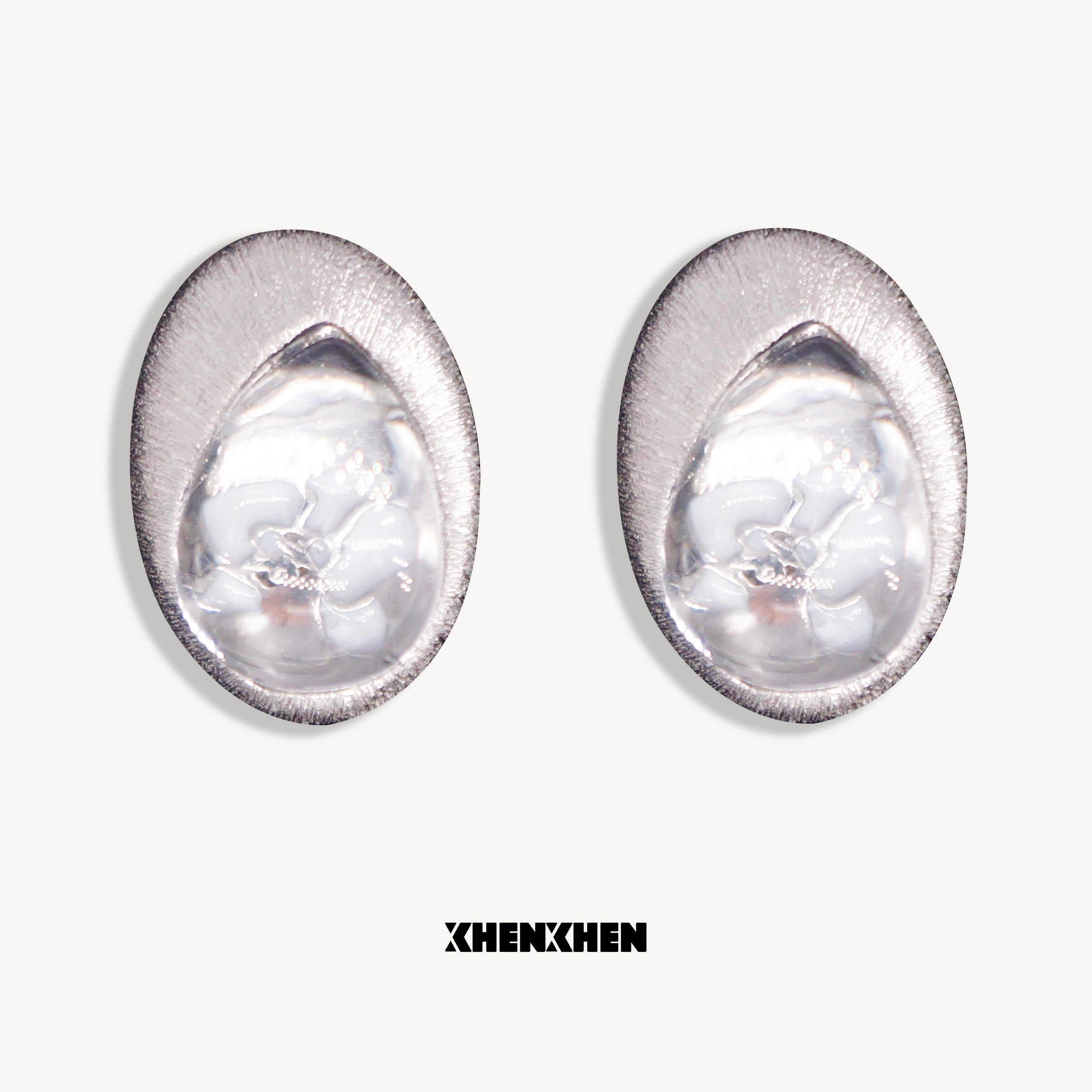 Brushed butterfly orchid earrings