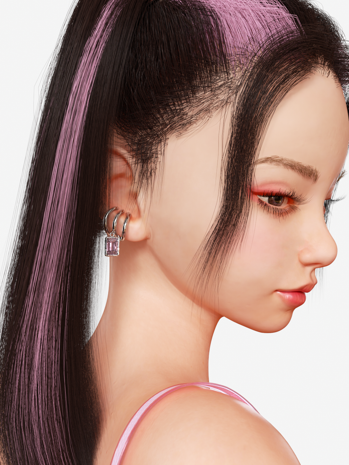 Rose Nebula Gem Ear Cuff