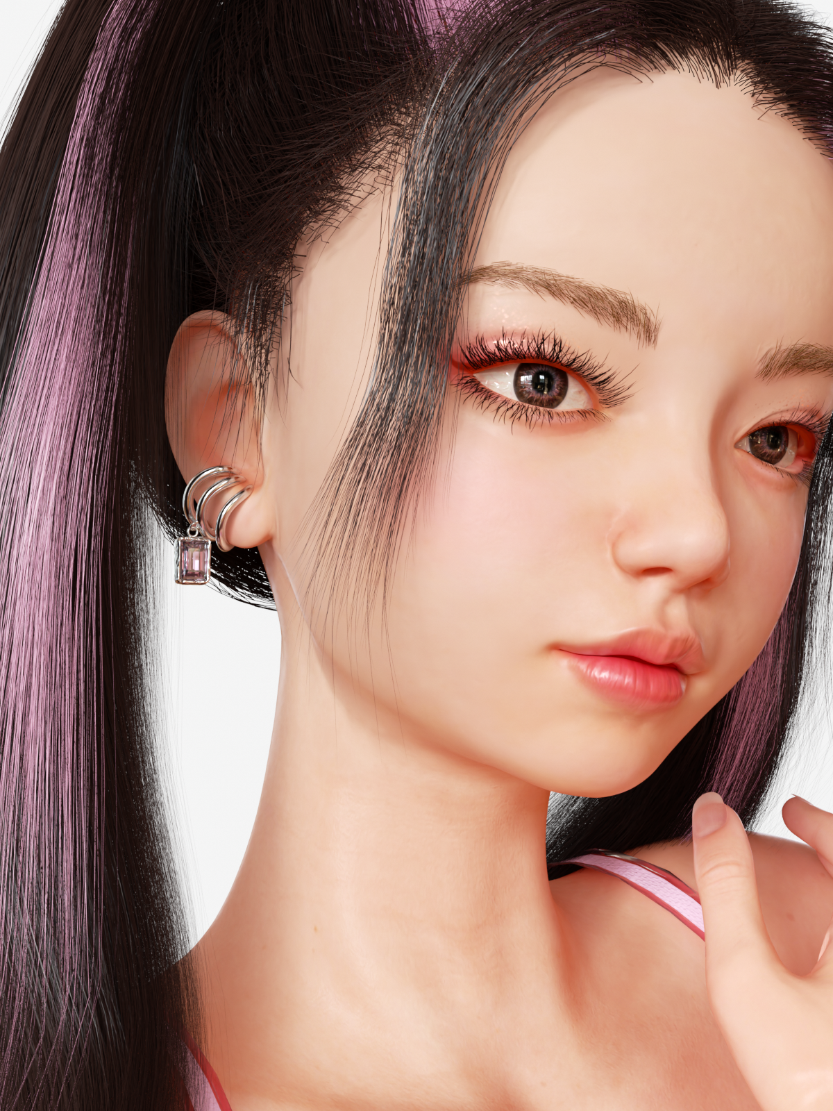 Rose Nebula Gem Ear Cuff