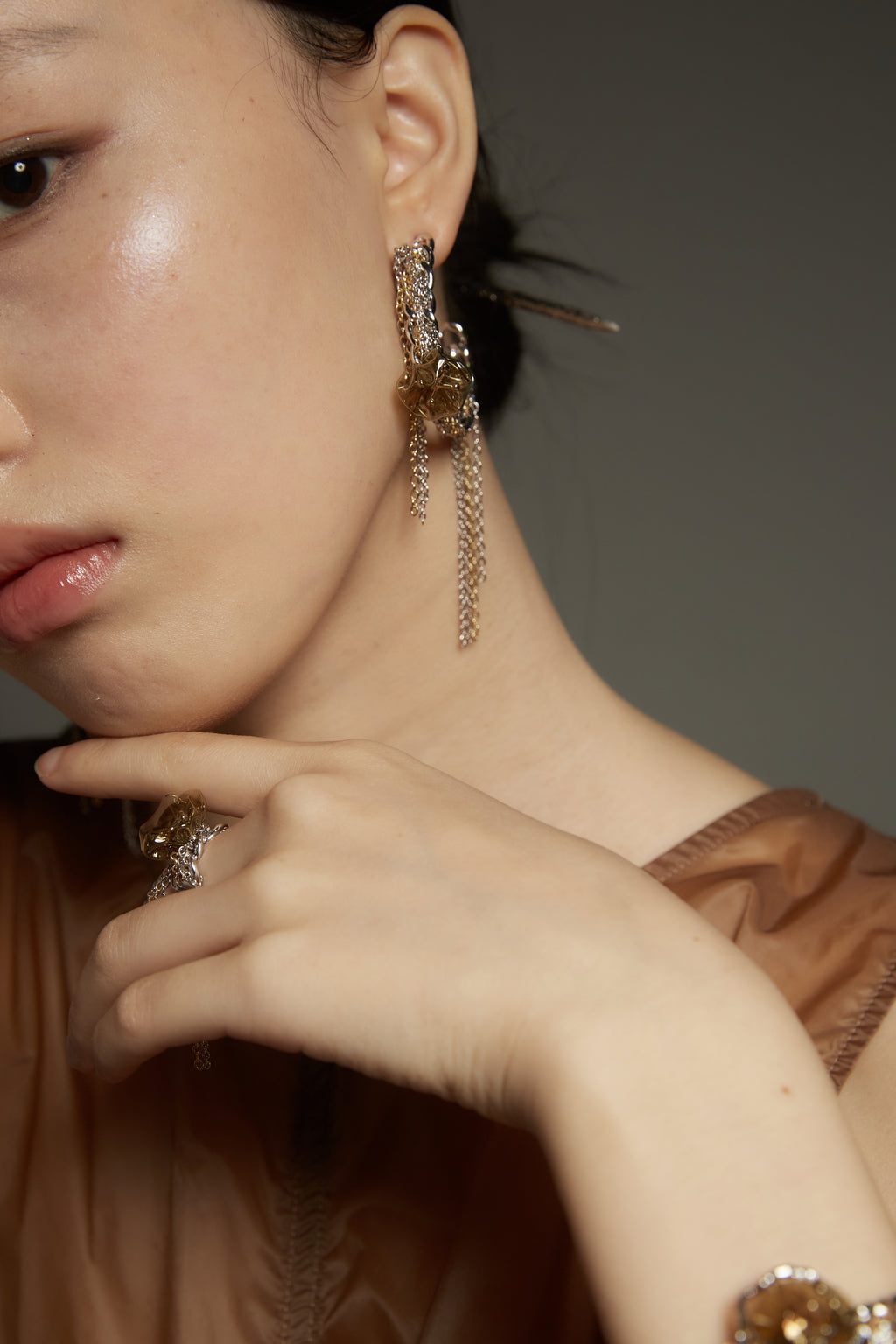 Spring Equinox Large Hoop Tassel Earrings
