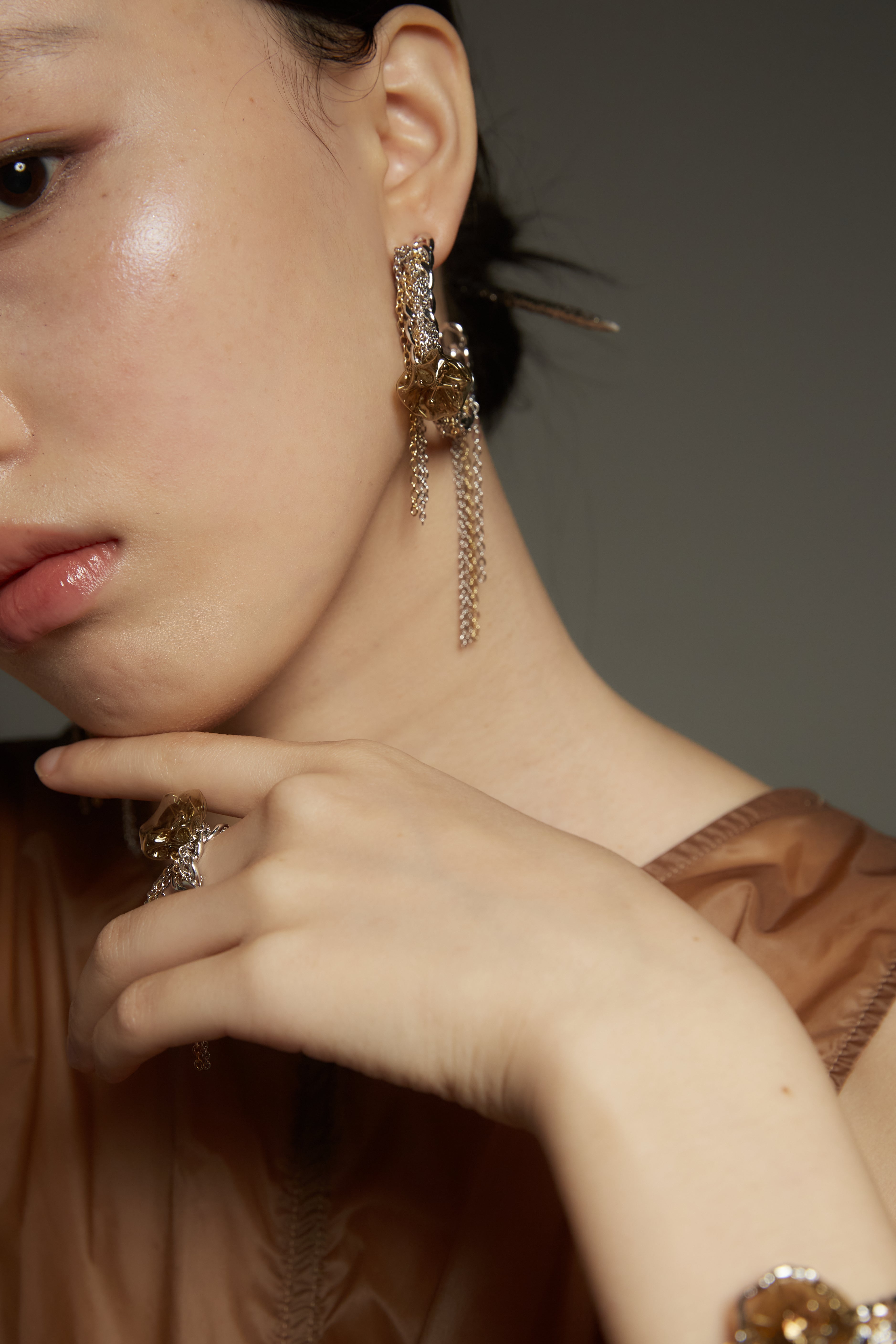 Spring Equinox Large Hoop Tassel Earrings