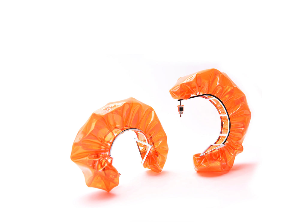 Show bubbles half circle earrings