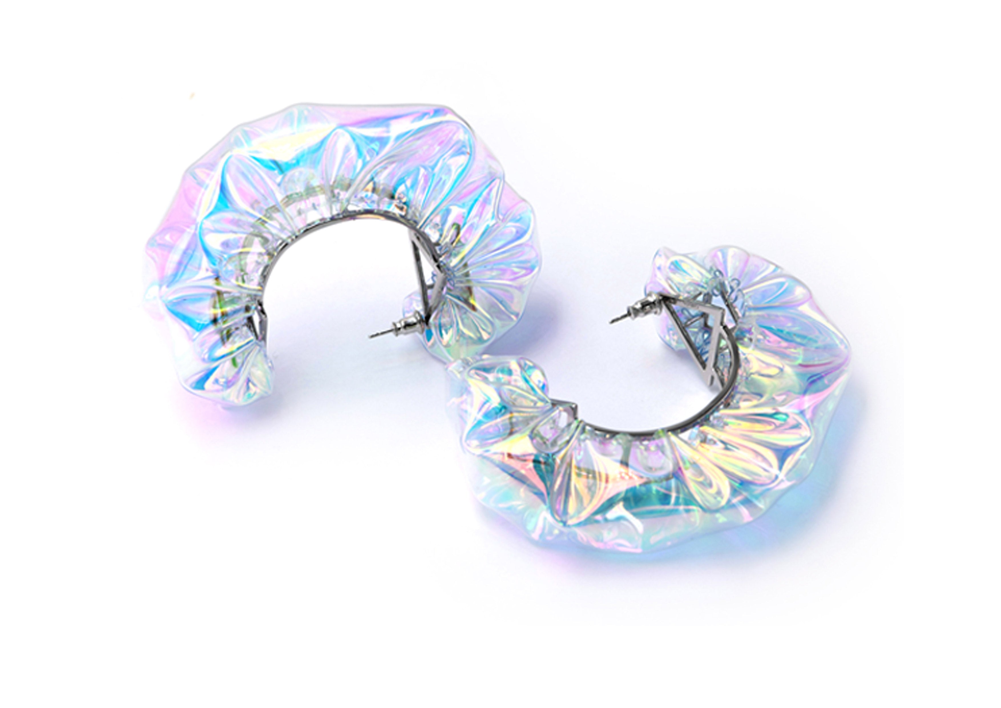 Show bubbles half circle earrings