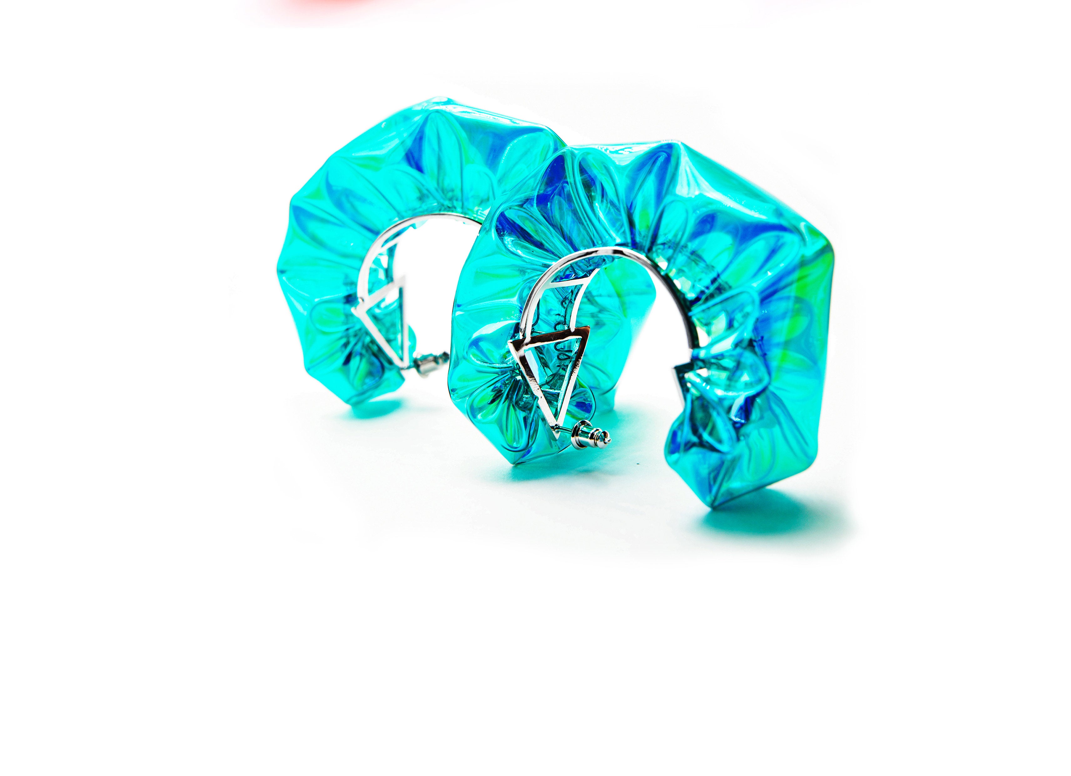 Show bubbles half circle earrings