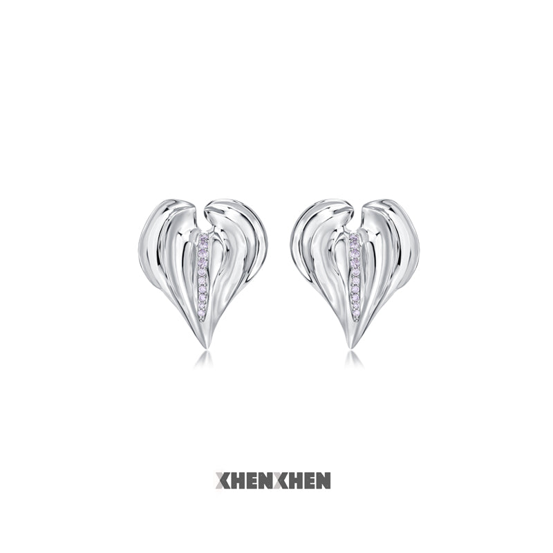 Red palm flower earrings