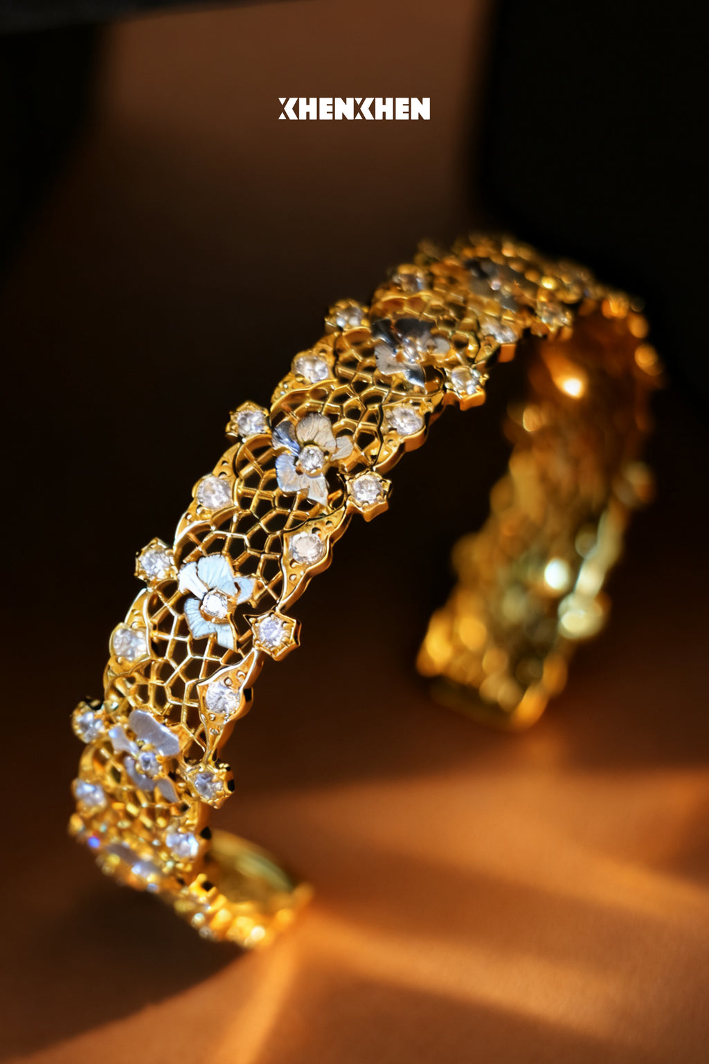 Brushed butterfly orchid bracelet