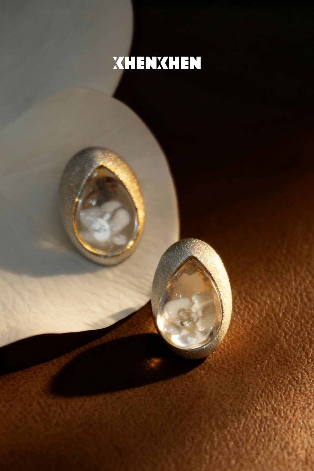 Brushed butterfly orchid earrings