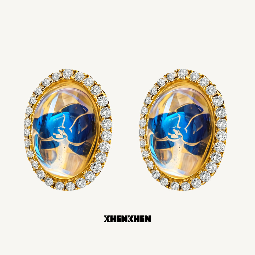 Butterfly orchid full diamond earrings