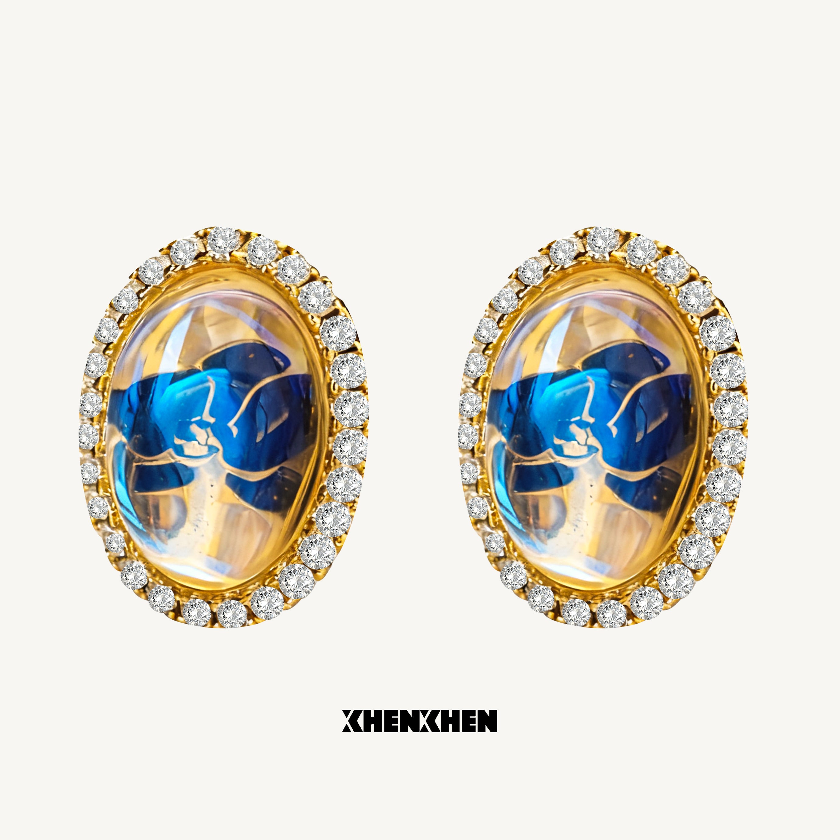 Butterfly orchid full diamond earrings