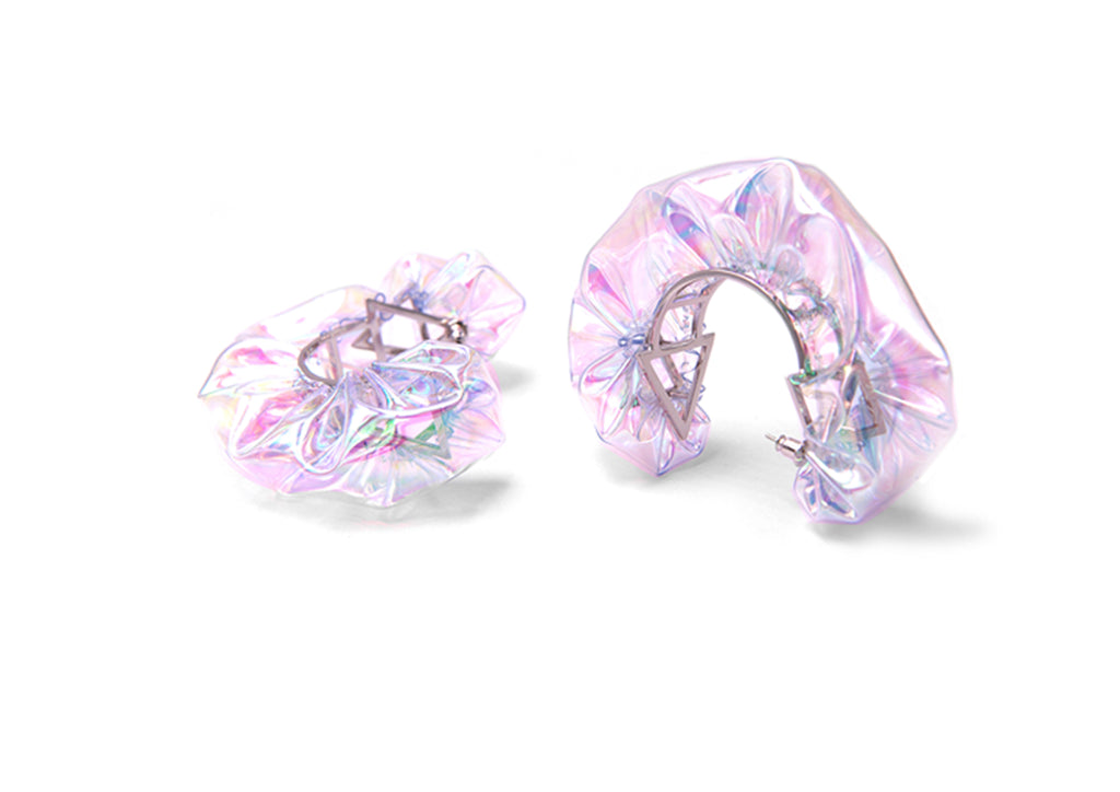 Show bubbles half circle earrings
