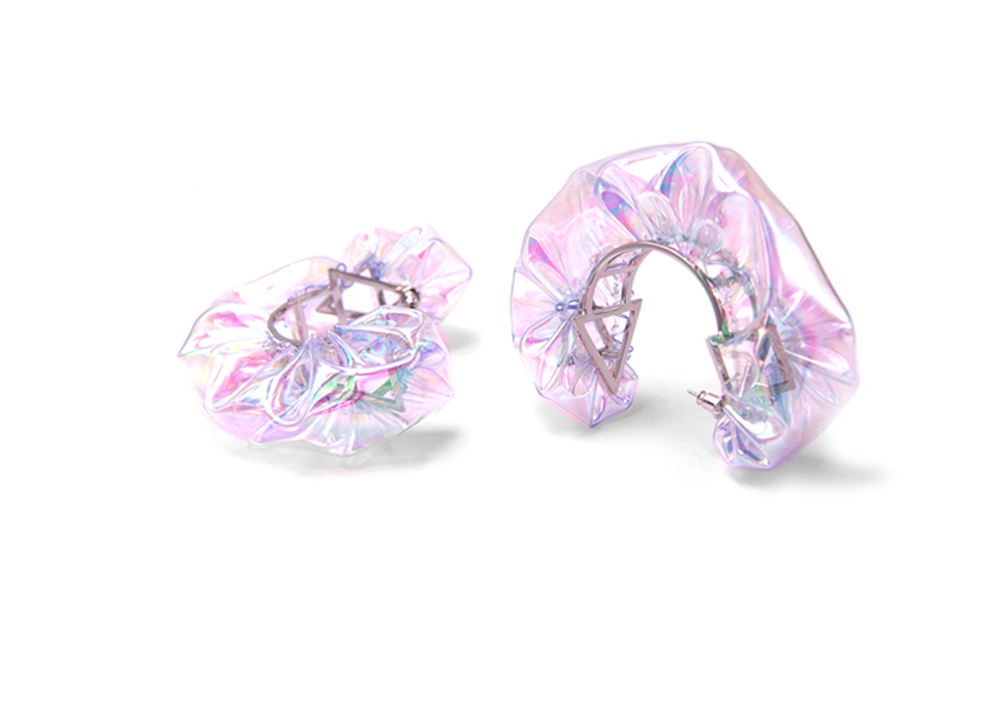 Show bubbles half circle earrings