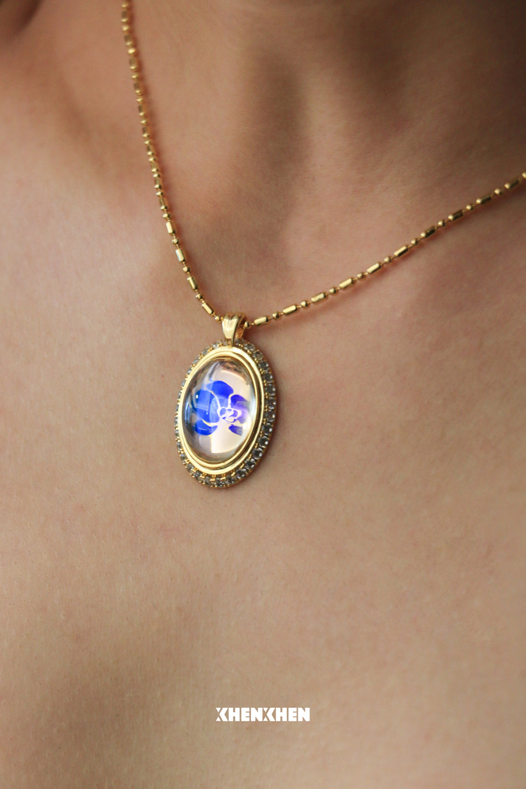 Butterfly Orchid Full-Diamond Necklace