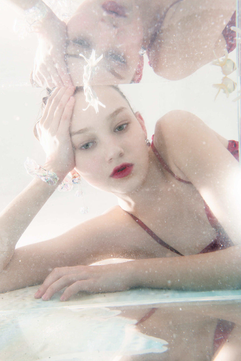 Asymmetrical crystal earrings for aquarium enthusiasts