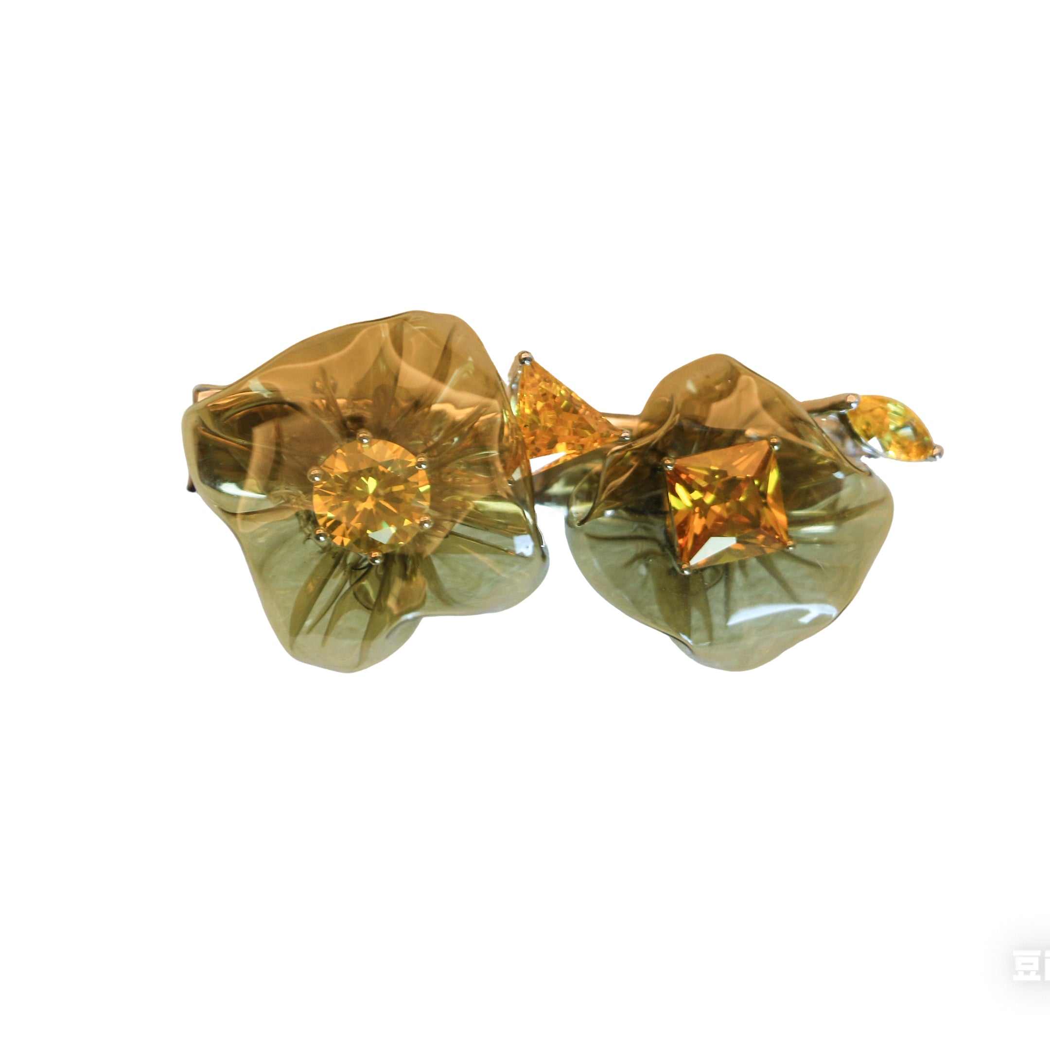 Floral PVC hair clips