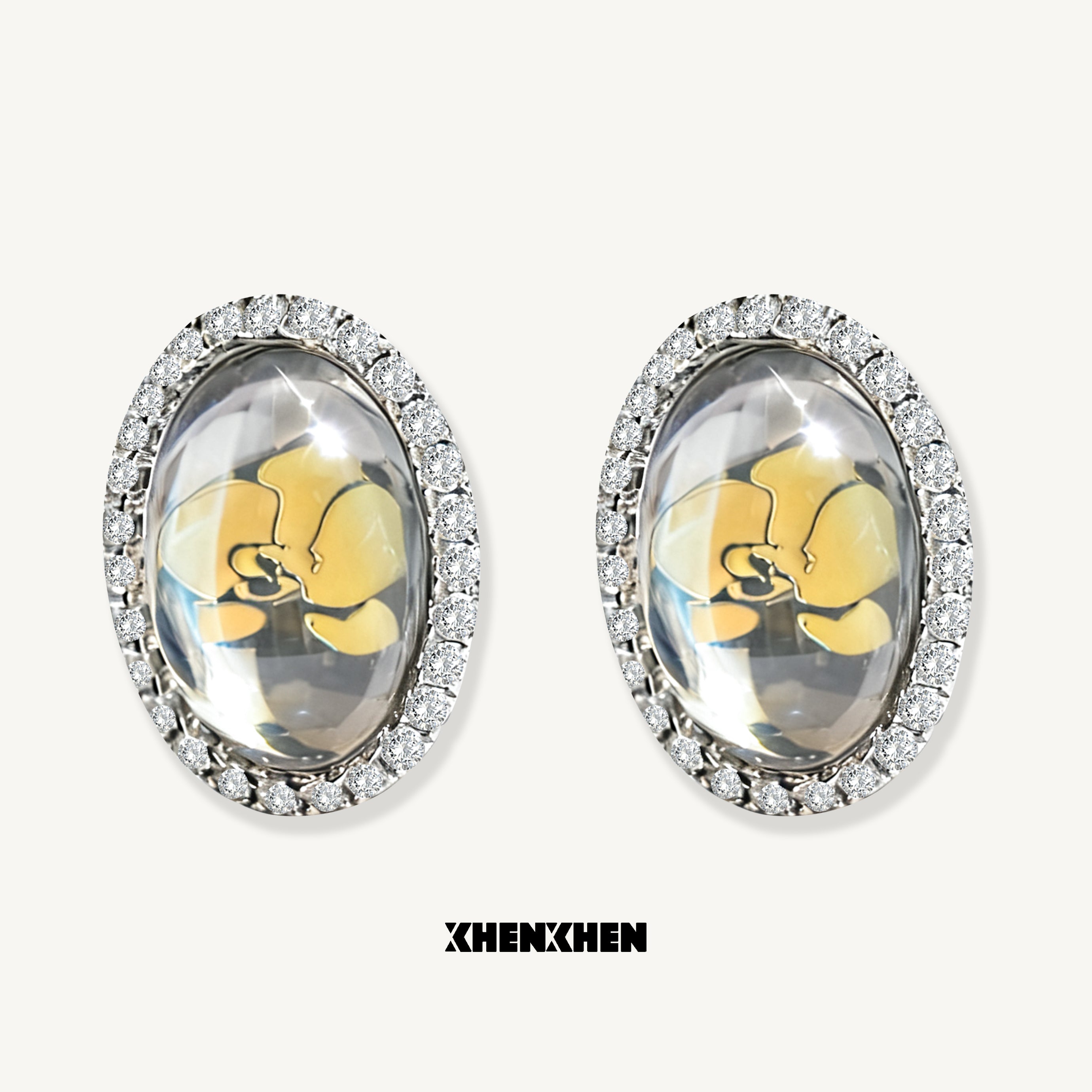 Butterfly orchid full diamond earrings