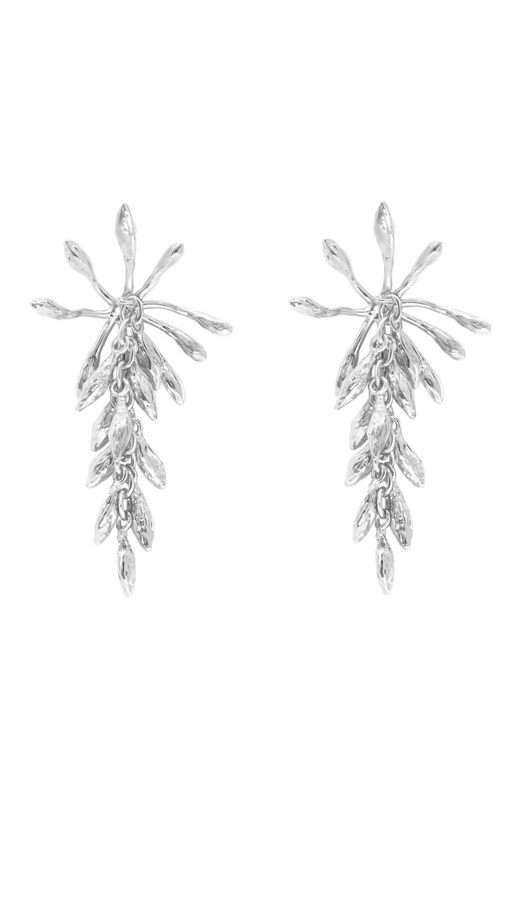 Wheat Ear Starry Two-Tone Gold & Silver Earrings