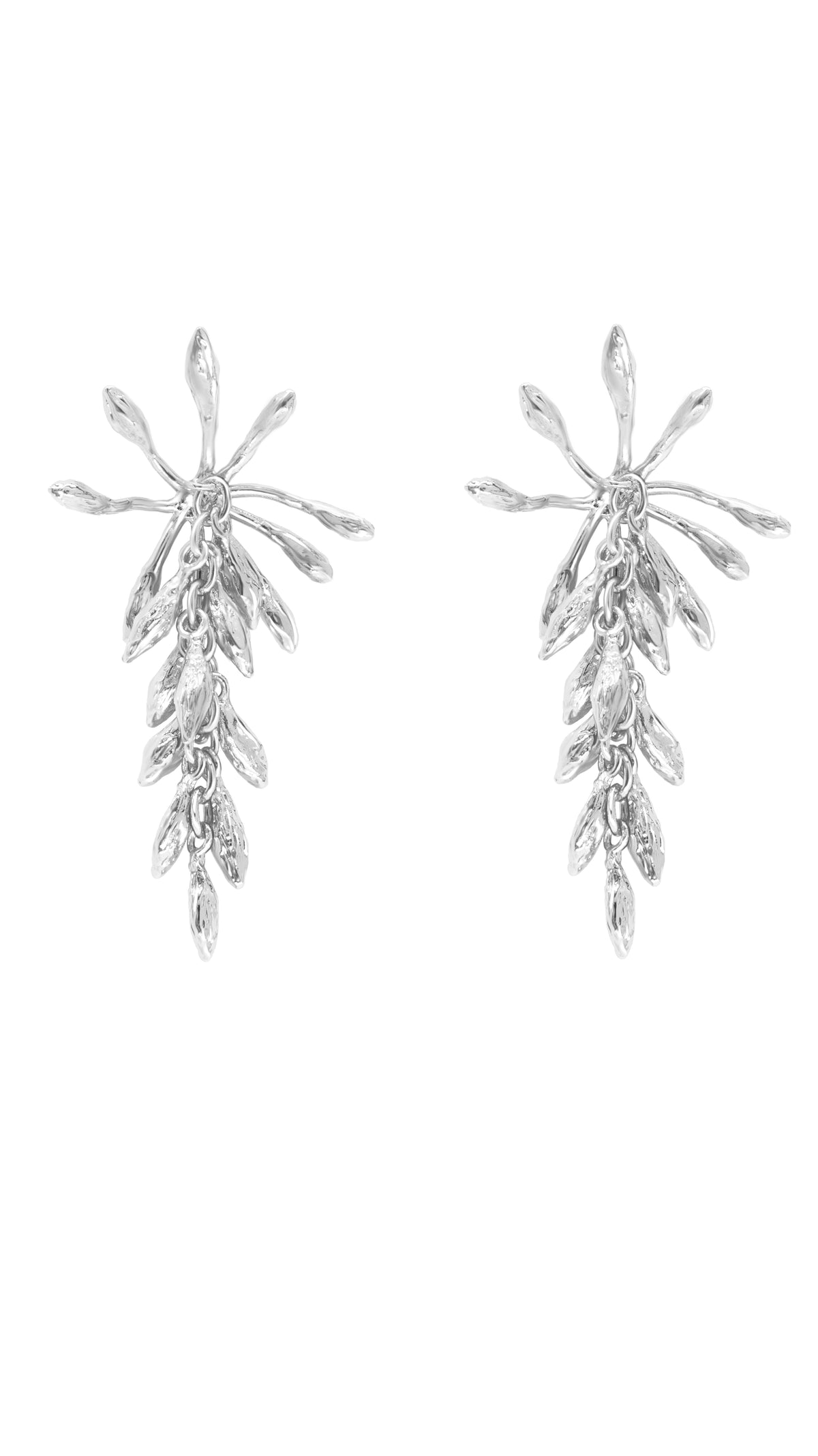Wheat Ear Starry Two-Tone Gold & Silver Earrings