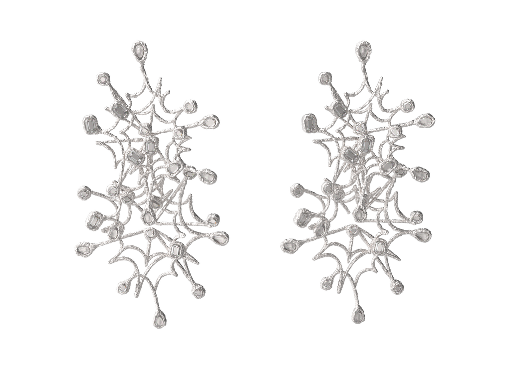 Oversized starfish-shaped firework earrings