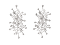 Oversized starfish-shaped firework earrings