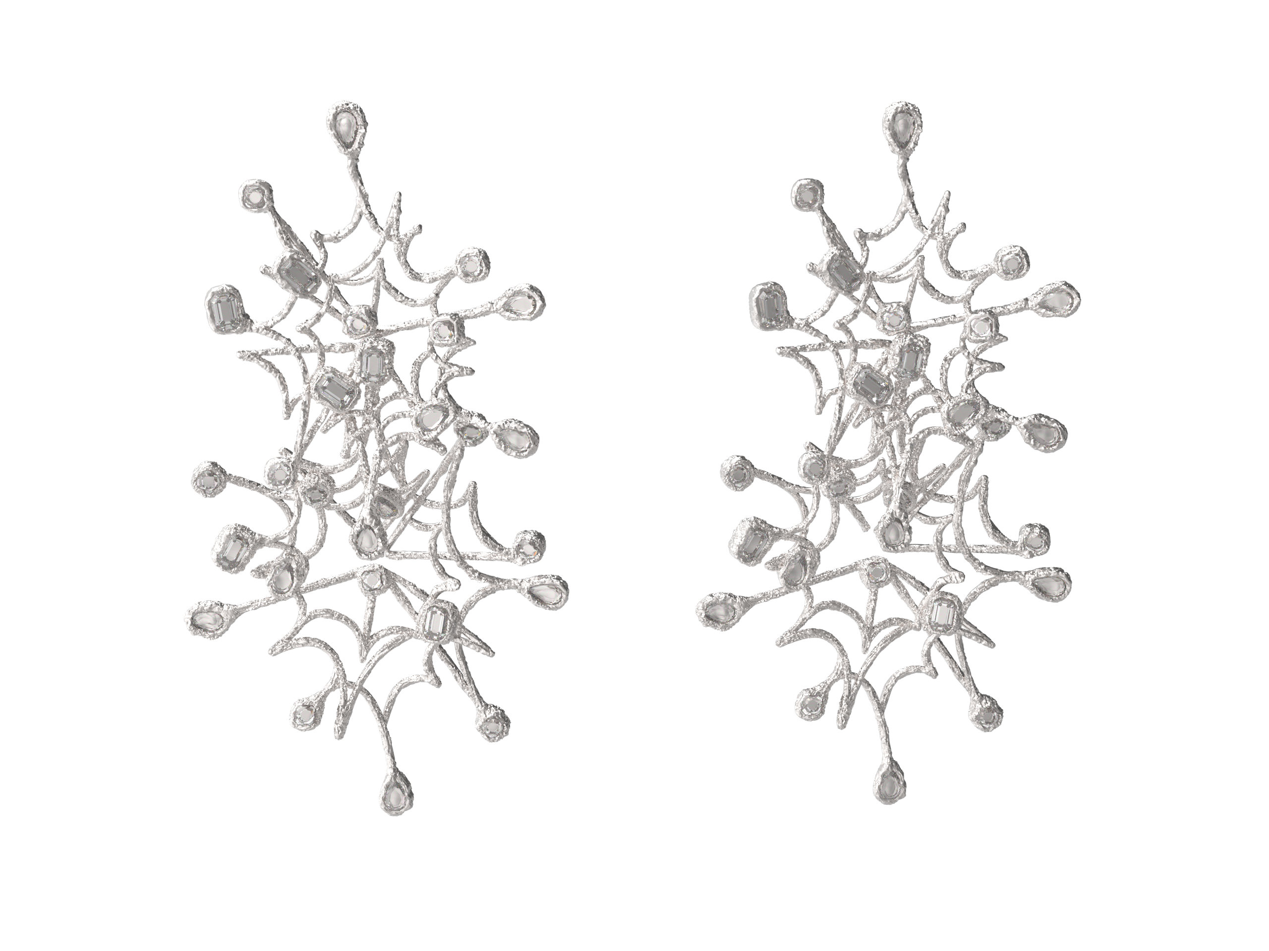 Oversized starfish-shaped firework earrings