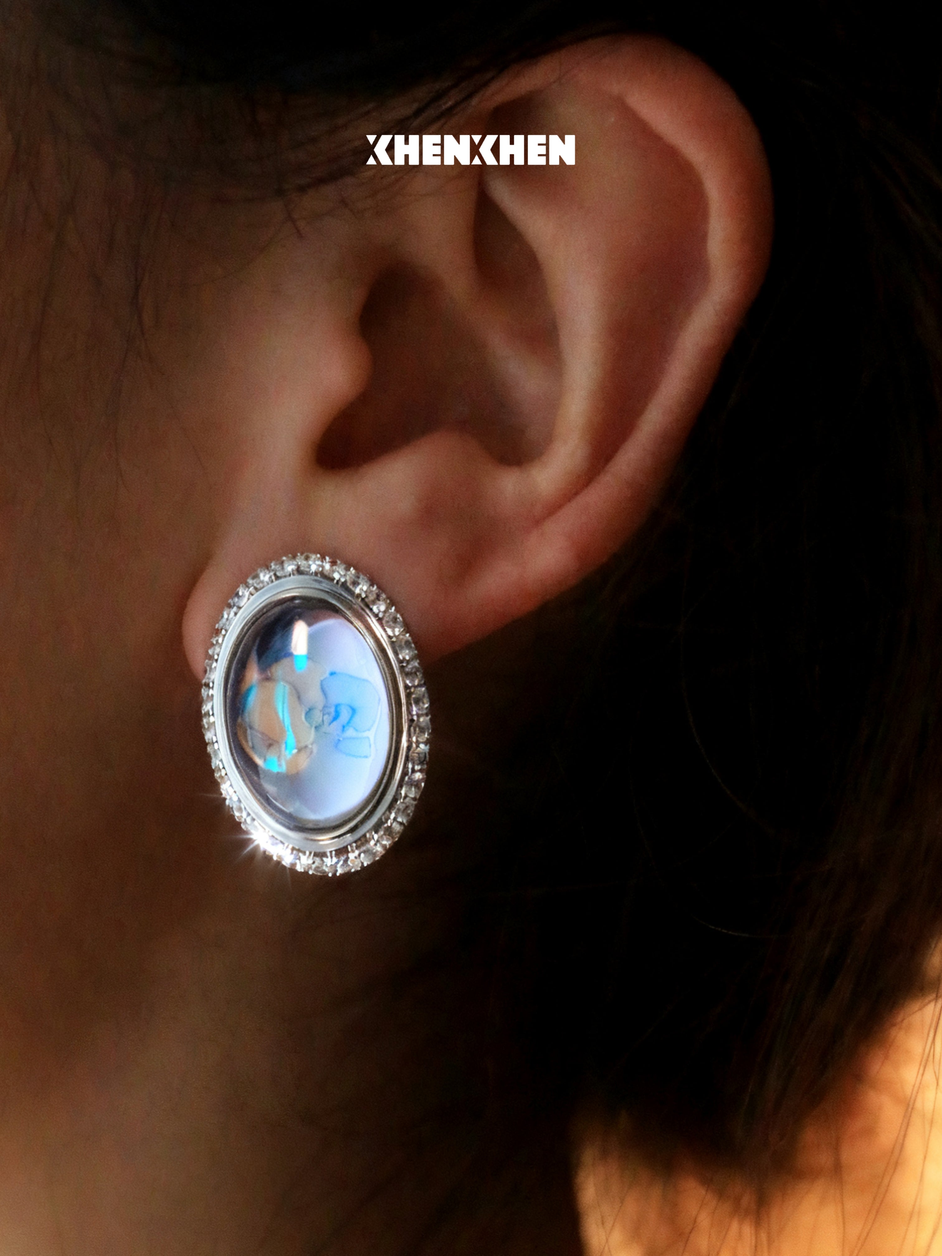 Butterfly orchid full diamond earrings