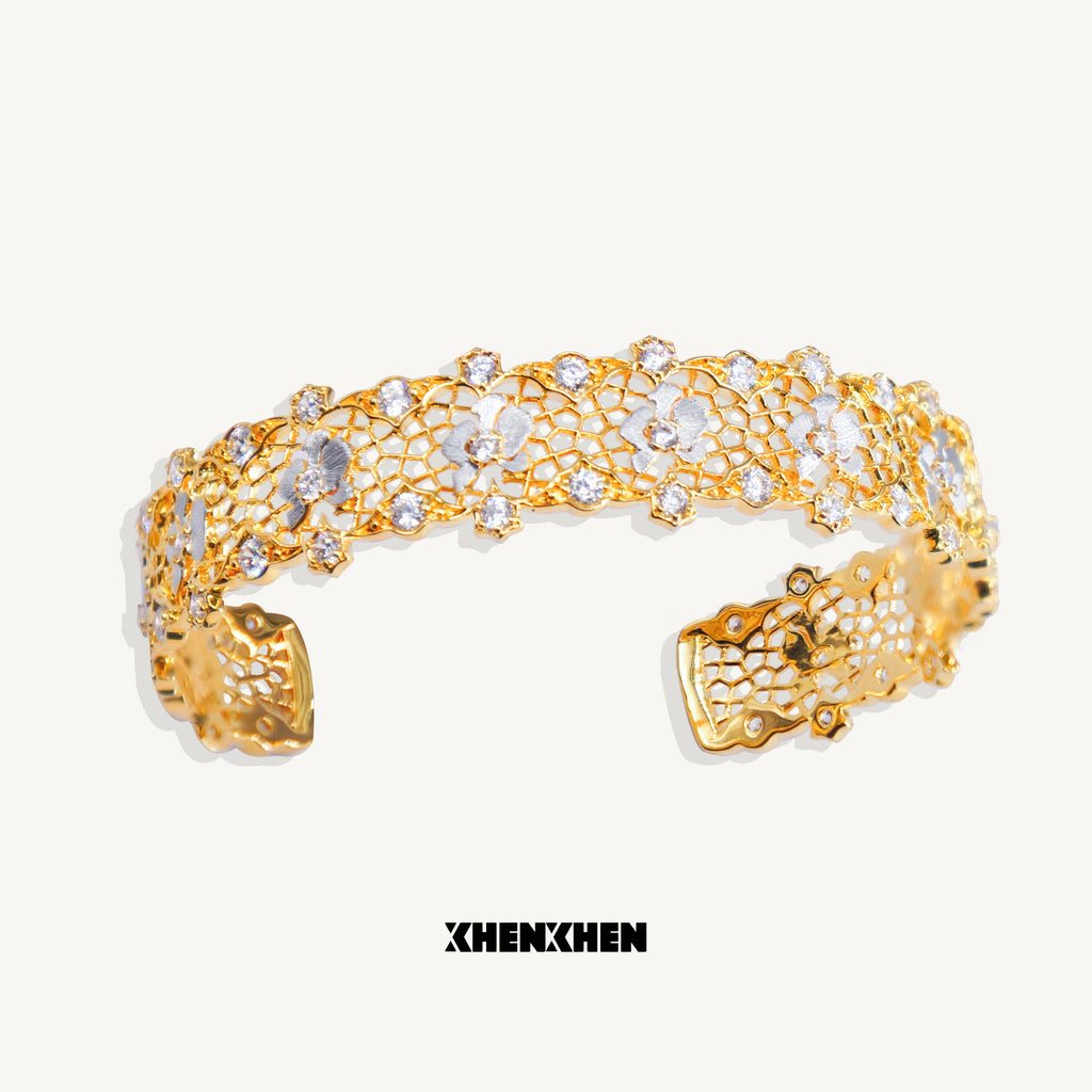 Brushed butterfly orchid bracelet