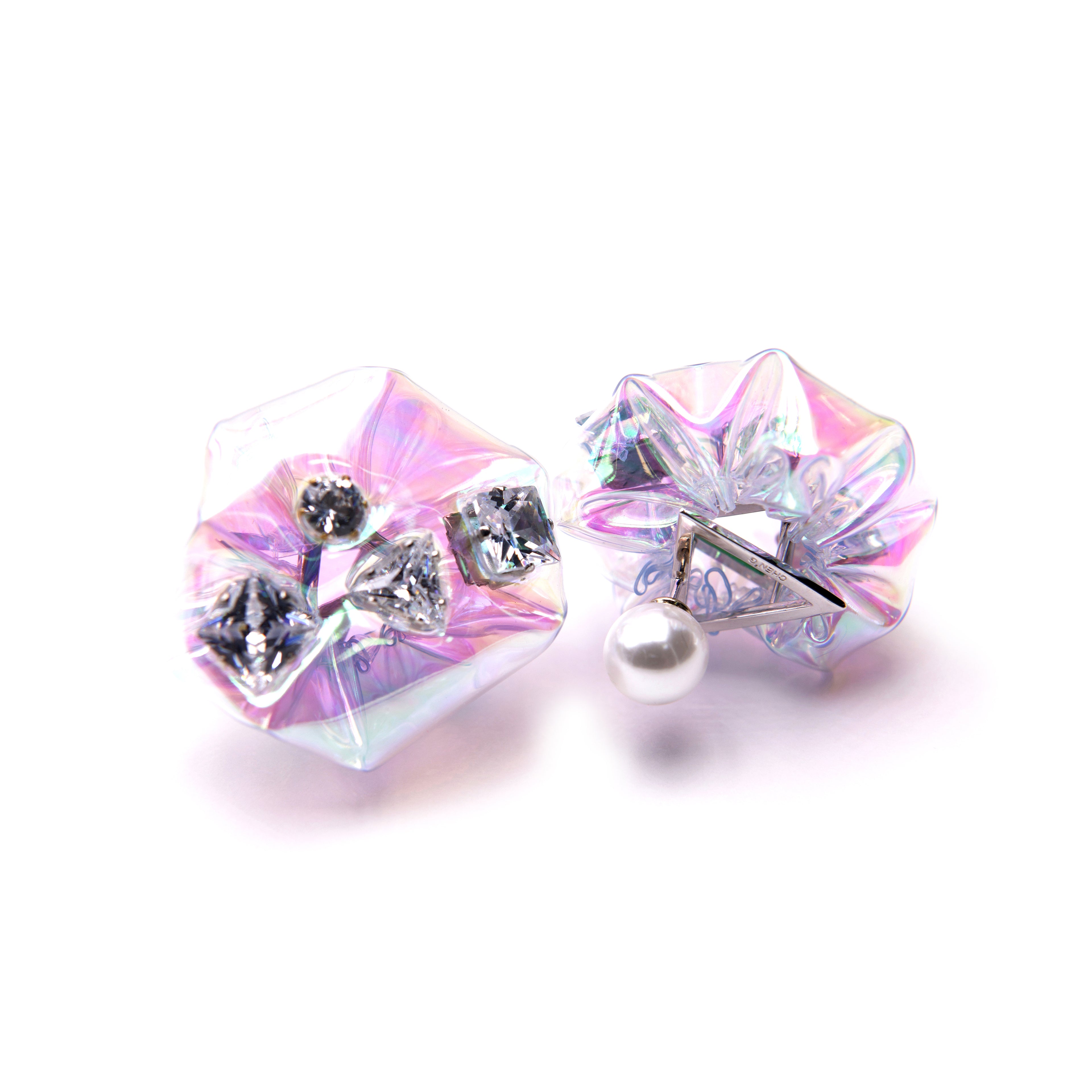Four-diamond earrings