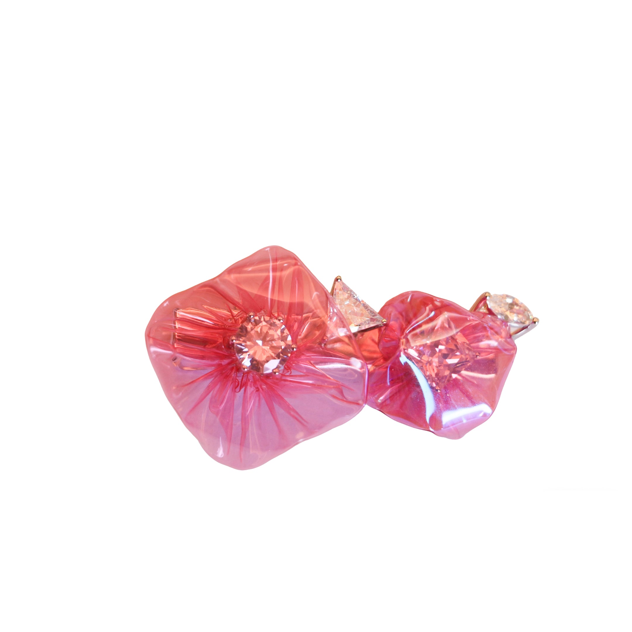 Floral PVC hair clips