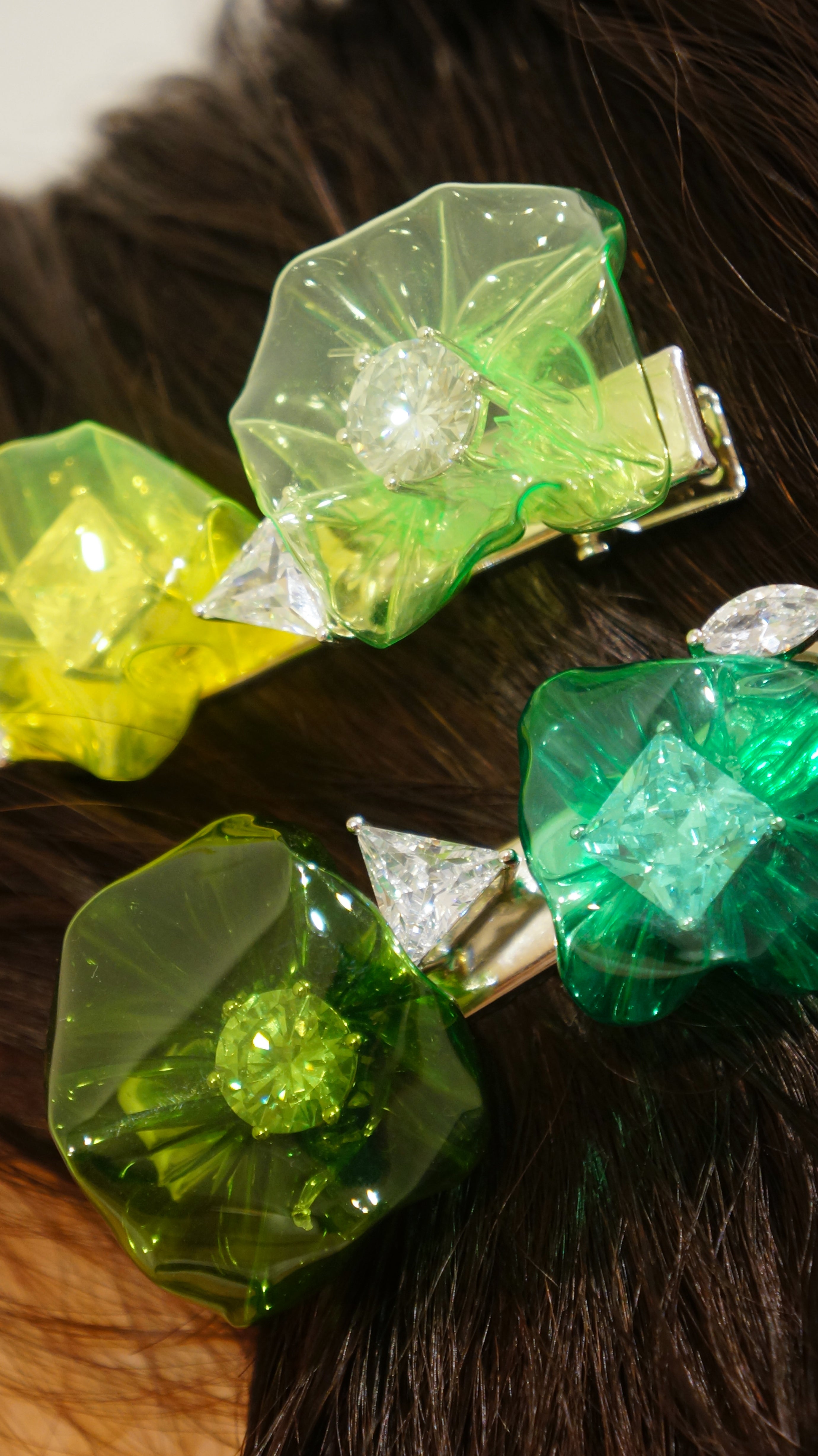 Floral PVC hair clips