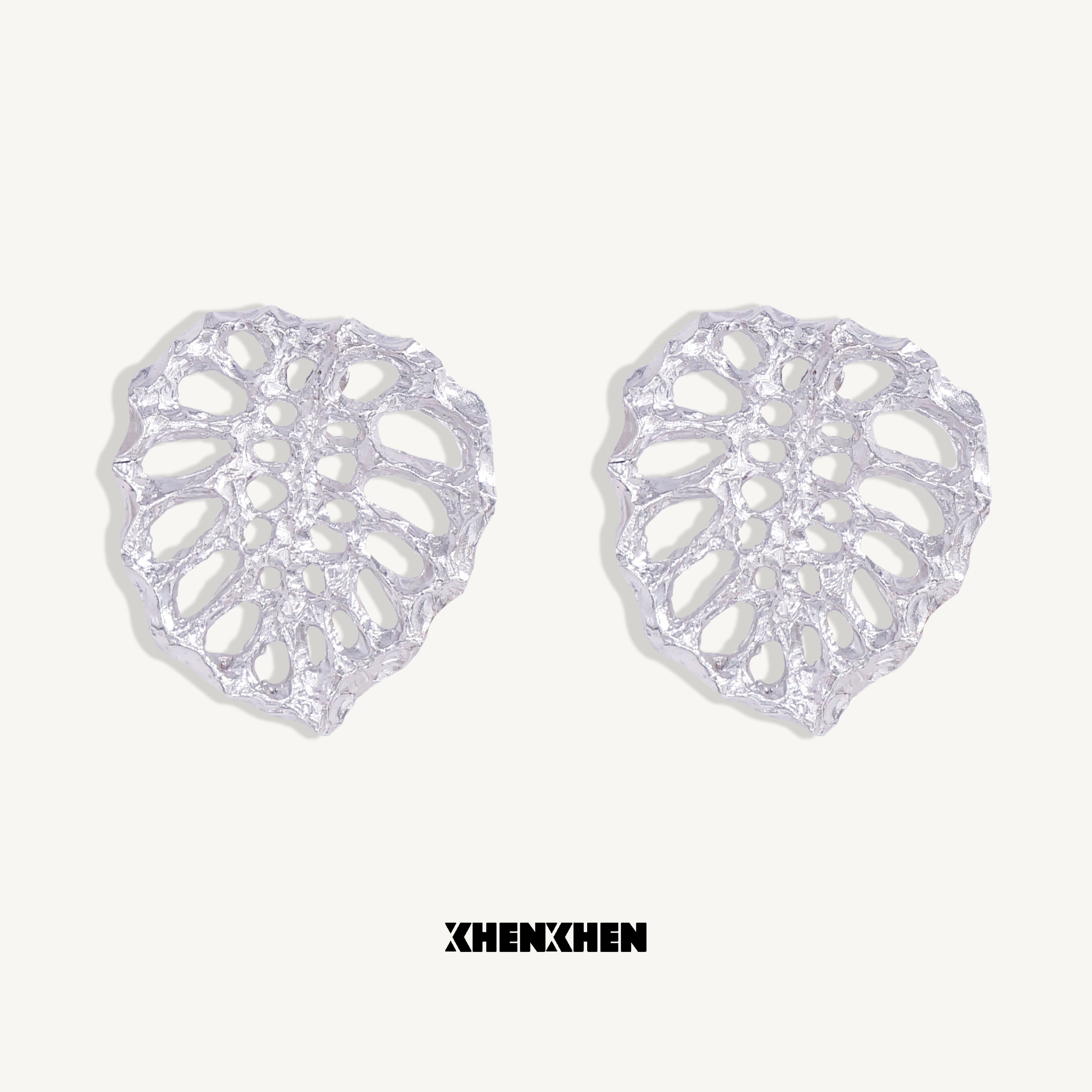 Tortoise shell leaf metal earrings