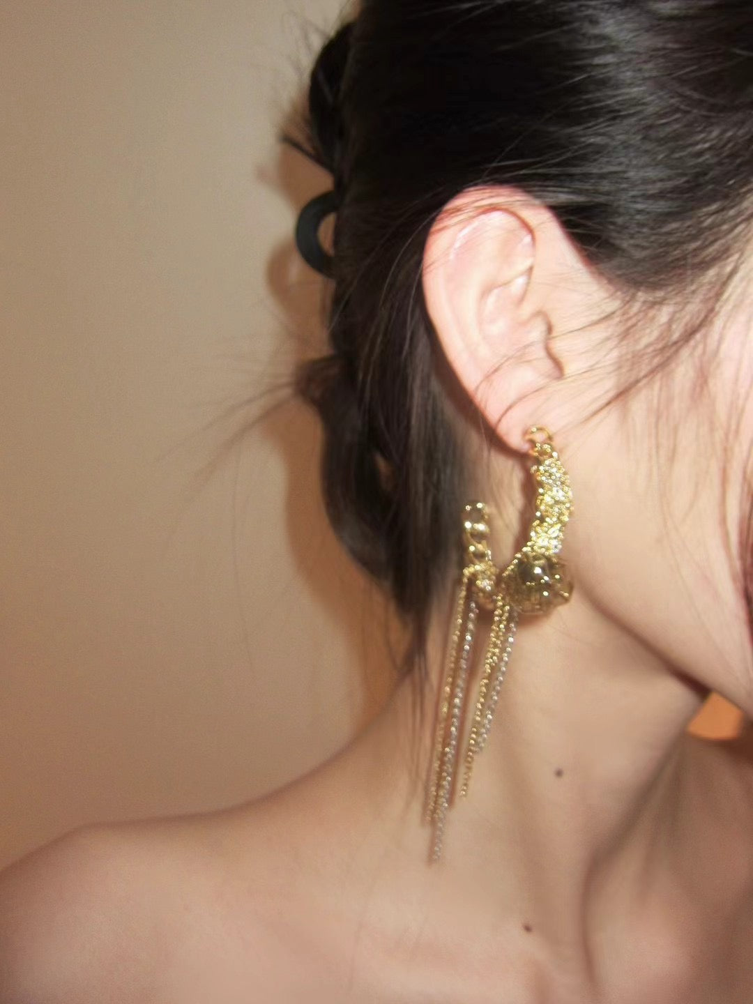 Spring Equinox Large Hoop Tassel Earrings