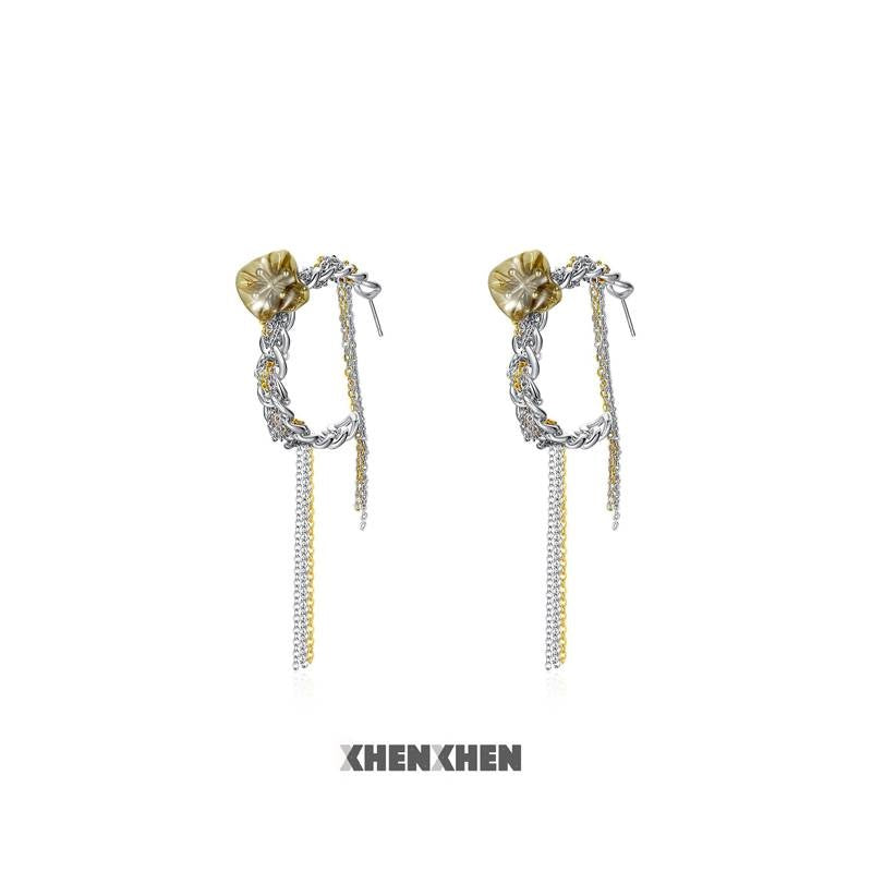 Spring Equinox Large Hoop Tassel Earrings