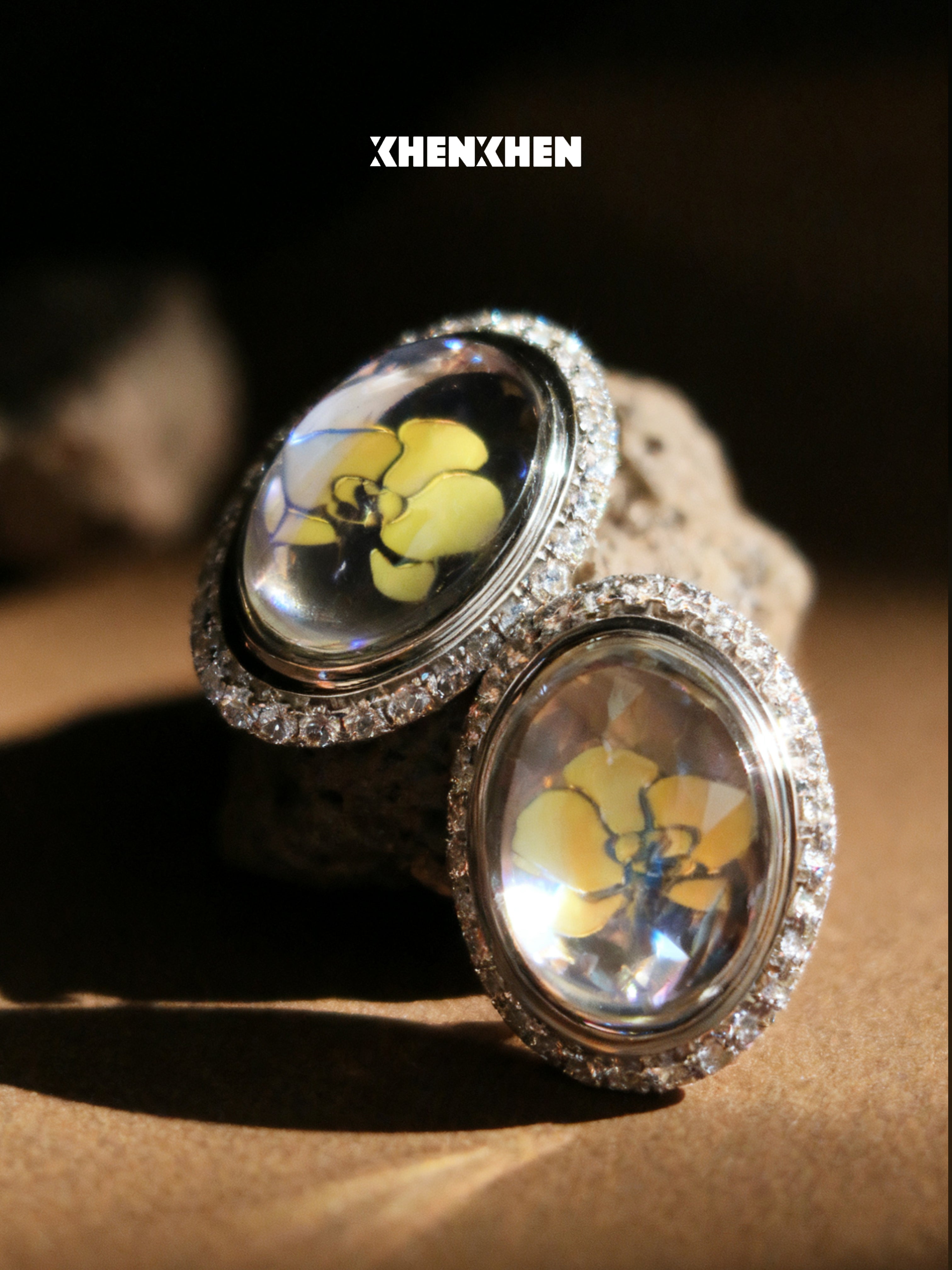 Butterfly orchid full diamond earrings