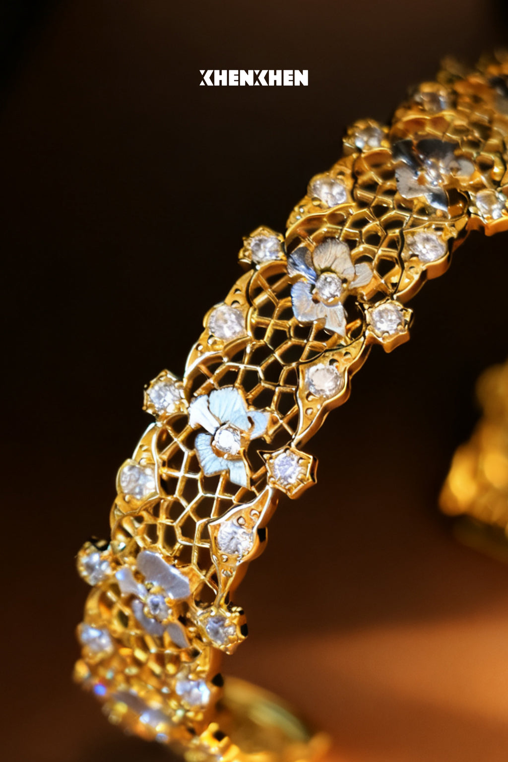 Brushed butterfly orchid bracelet