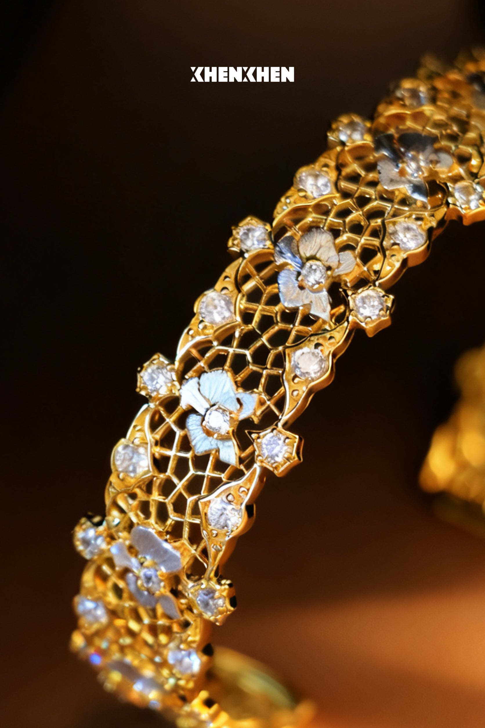 Brushed butterfly orchid bracelet