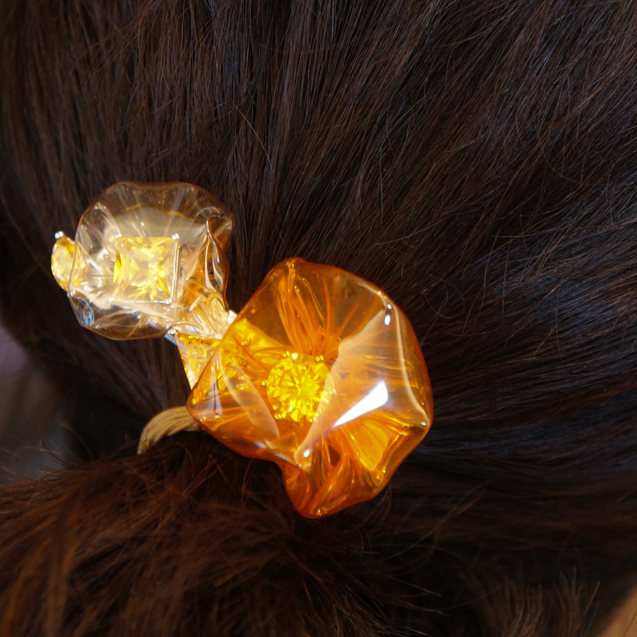 Floral PVC hair clips