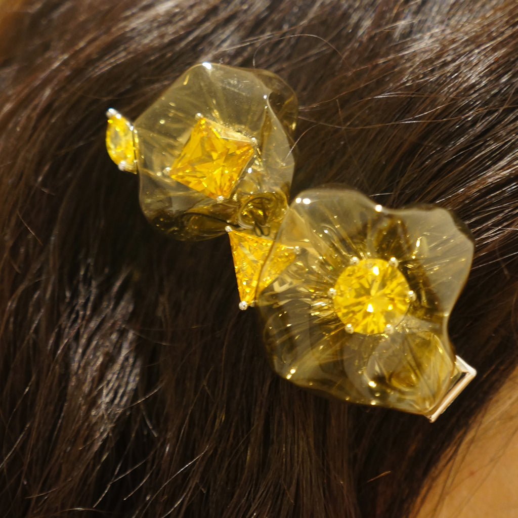 Floral PVC hair clips