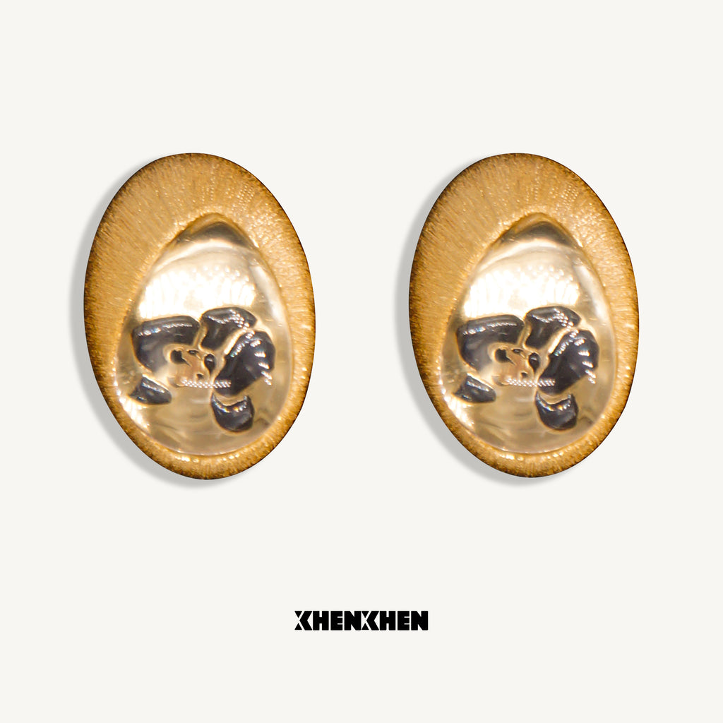 Brushed butterfly orchid earrings