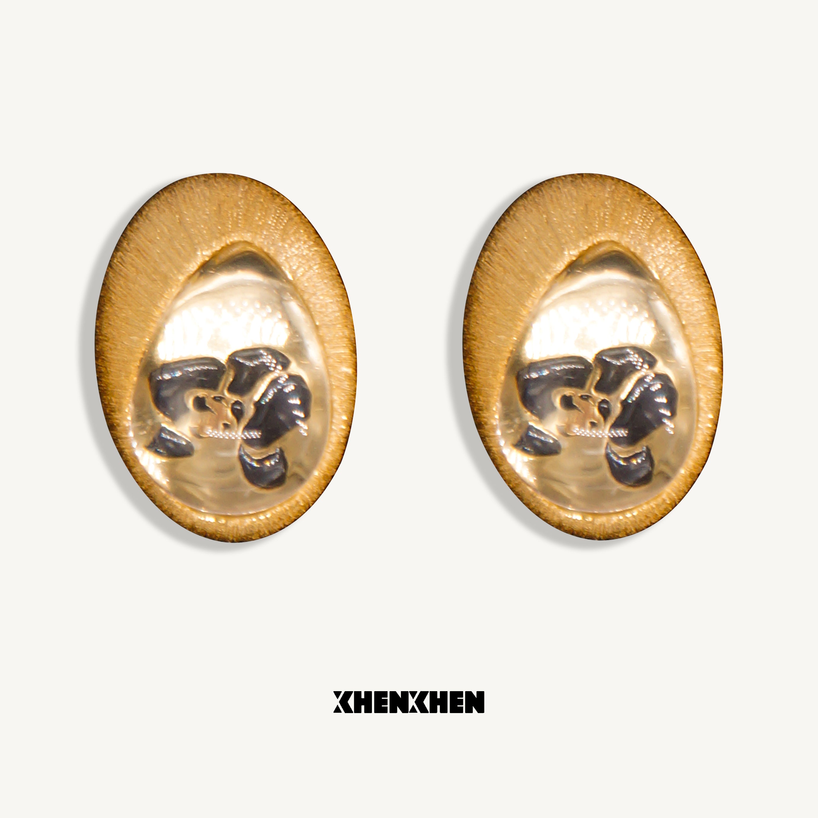 Brushed butterfly orchid earrings