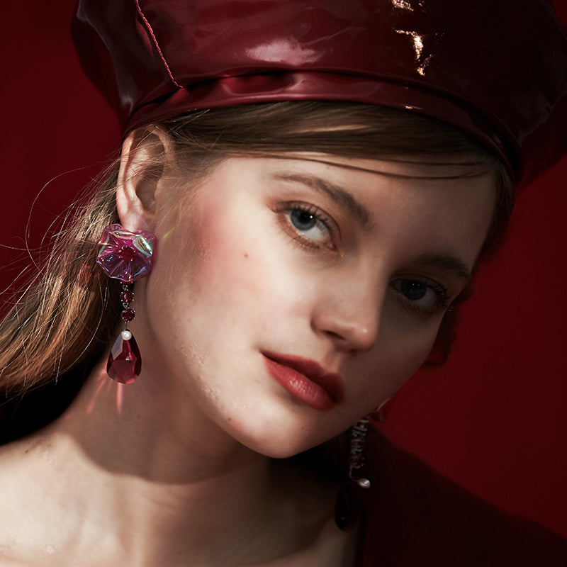 Named Love -Pink Flower Earring