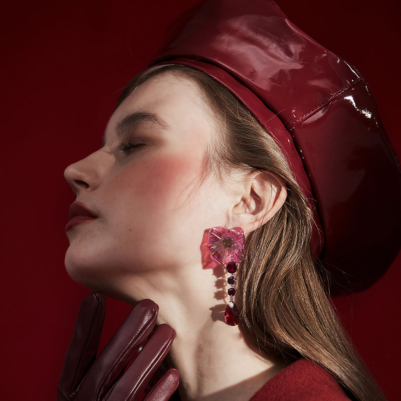 Named Love -Pink Flower Earring