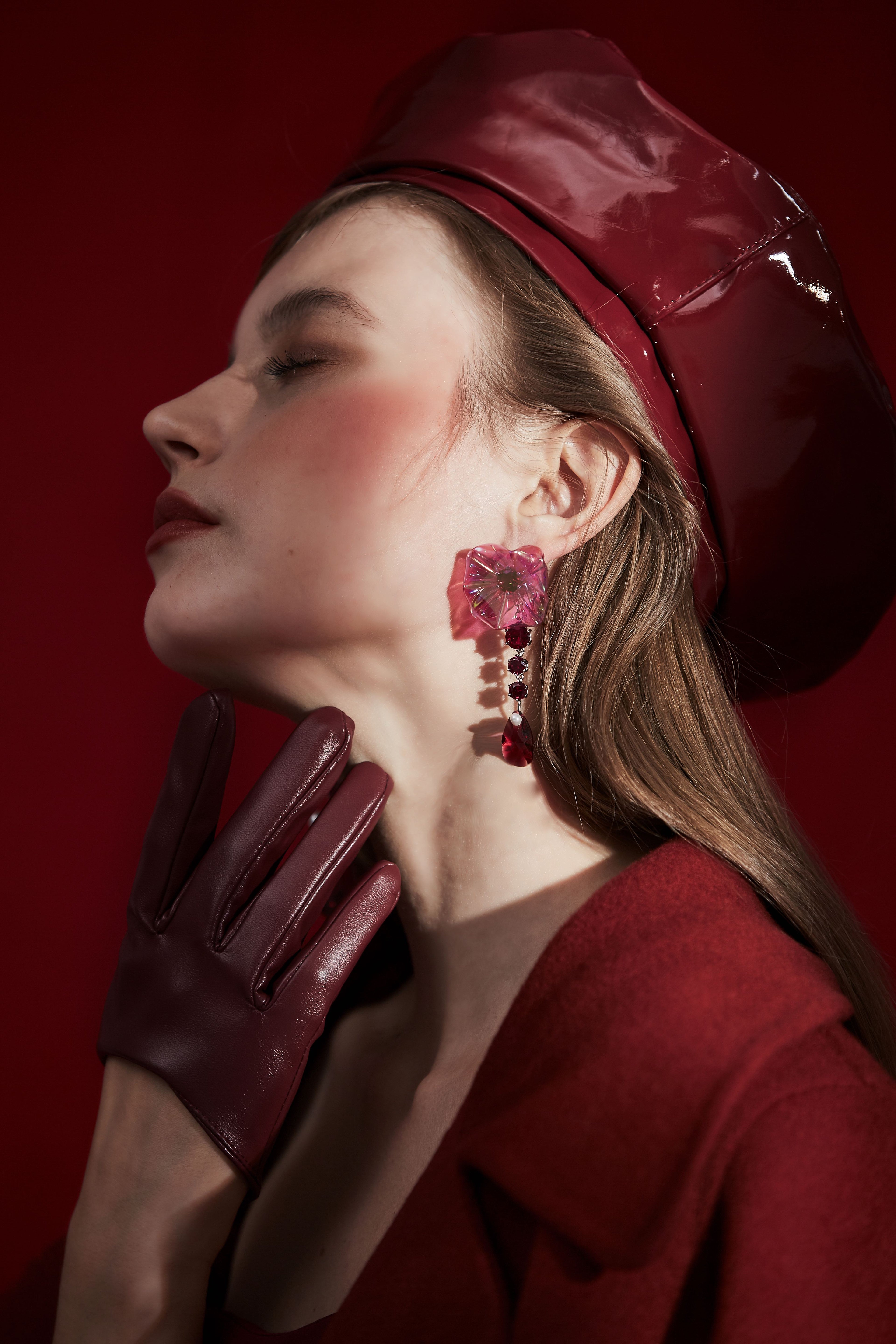 Named Love -Pink Flower Earring