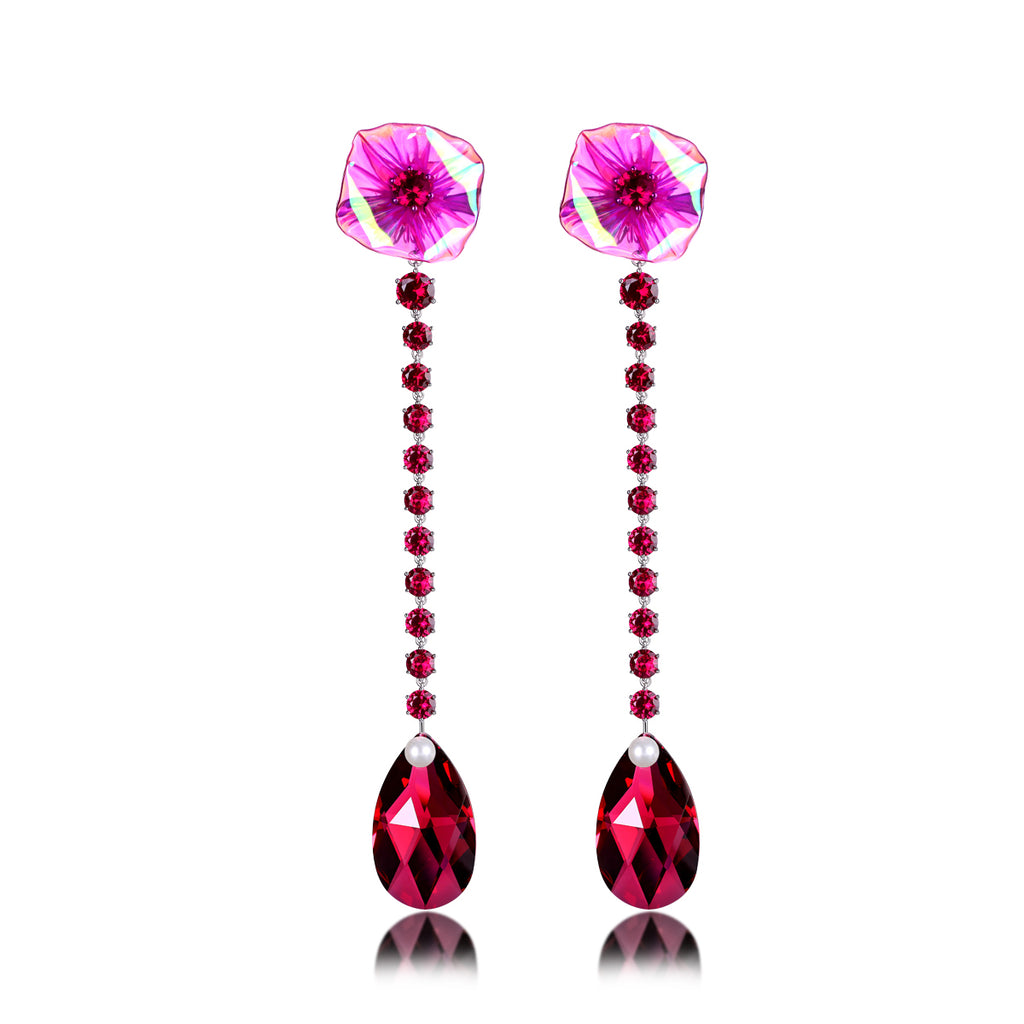 Named Love -Pink Flower Earring
